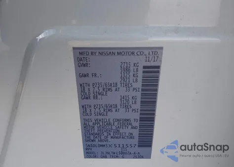 2018 Infiniti Qx60 from USA, damaged, VIN 5N1DL0MM3JC511557